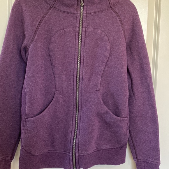 Lululemon Purple Scuba Hoodie, Classic Cotton Fleece. Size 6 - Picture 3 of 7
